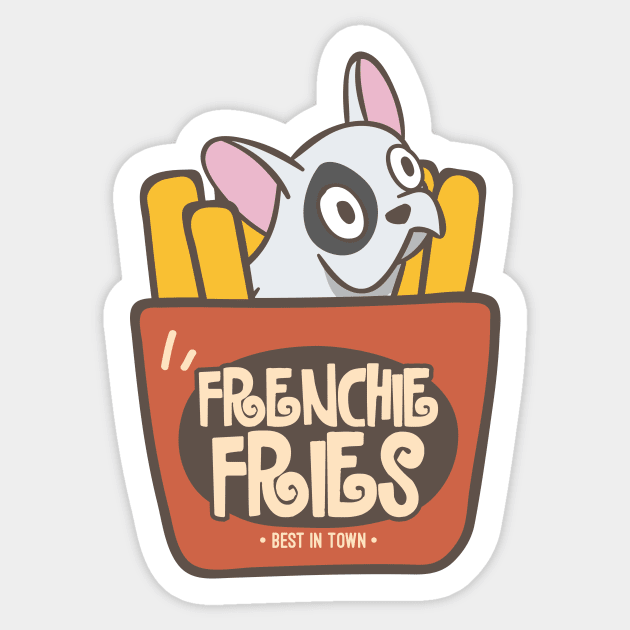 Frenchie Fries Sticker by BedRockDesign